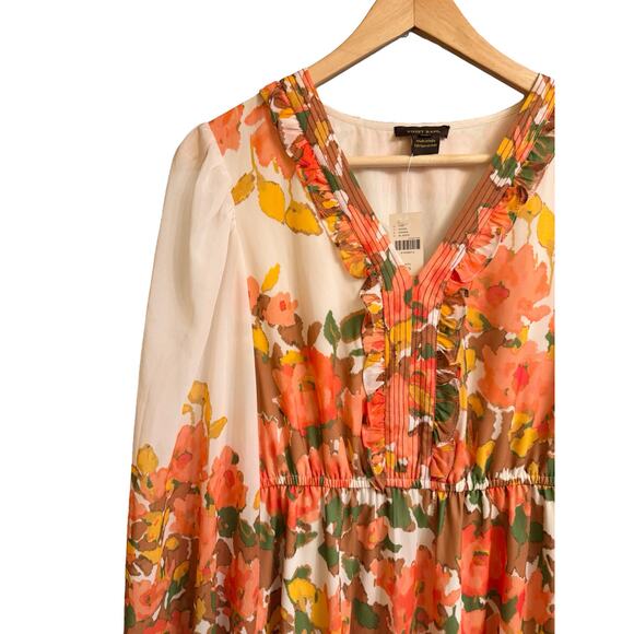 NEW Anthropologie Vineet Long Dress 70s Floral Artsy Boho Hippie XS Cottagecore - Picture 10 of 12